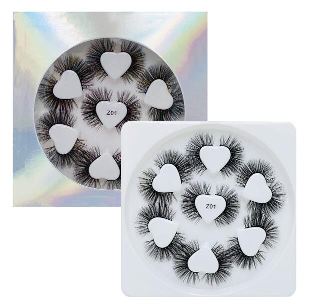 New arrival luxury 7 pairs mink false eyelashes set thick natural long fake lashes eye makeup vivid eyelashes extensions drop shipping