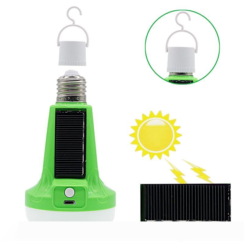 Edison2011 12W 18W Solar Powered LED Flashlight Solar Bulb USB Rechargeable Tent Light Emergency Lamp for Outdoor Indoor