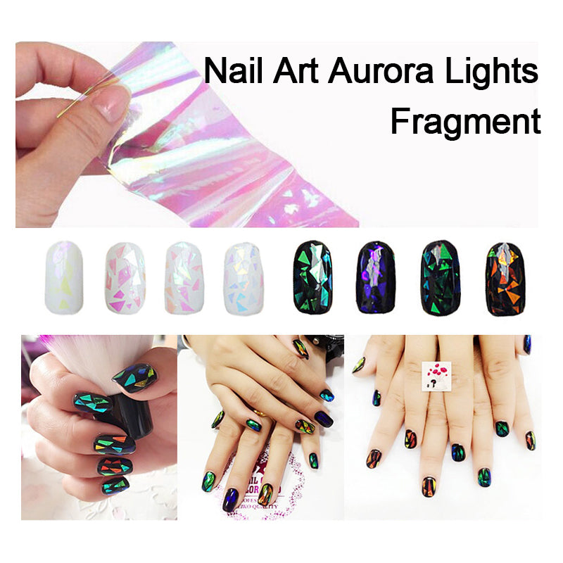 F358 Hot Sale Polar Lights Stickers In Korea Chunk Glass Color Paper Irregular Mirror Foil Paper Fashion Candy Paper Wholesale