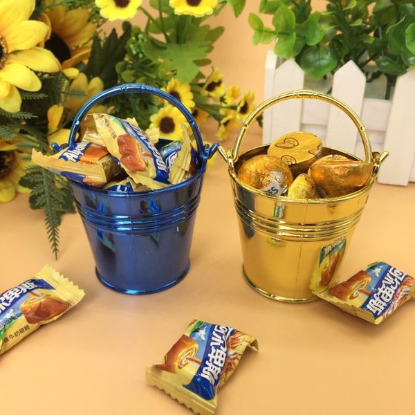 Wedding Party Souvenirs Gift Plastic Colorful Mini Bucket Shaped wedding favors gift candy boxes Supplies LX2621