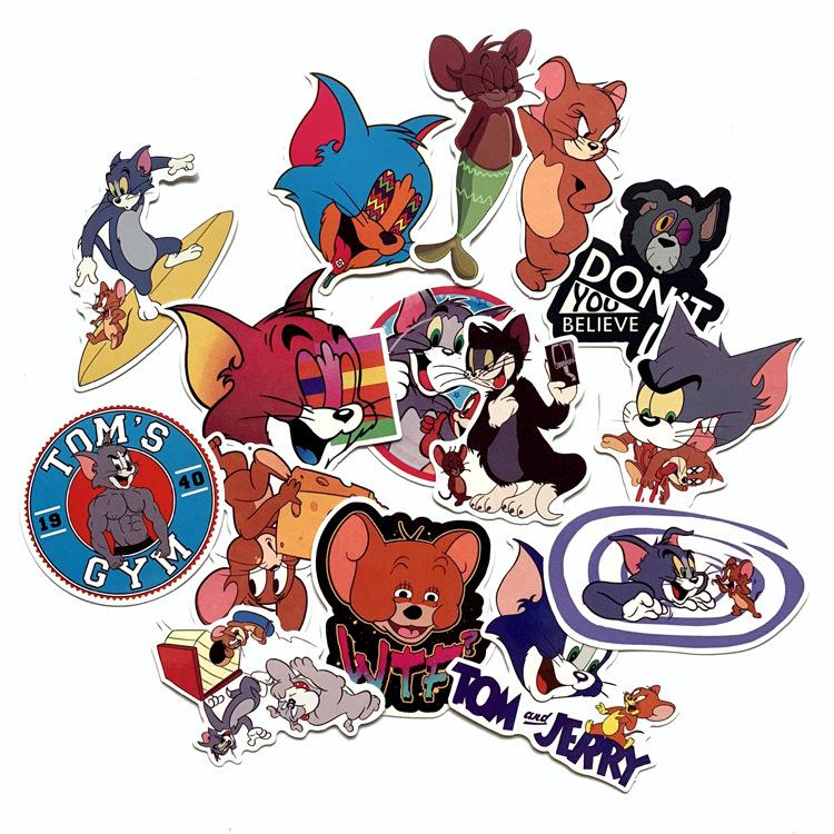 10 Sets=150PCS Cat and Mouse New Cartoon Sticker Car Motorcycle Notebook Refrigerator Waterproof Sticker