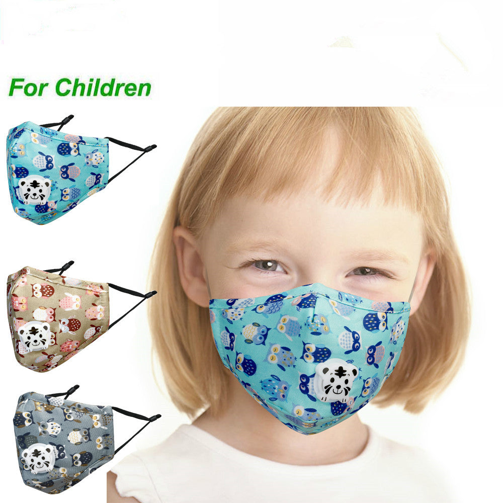 Unique Design Cartoon Animal Respirator Kids Face Mask Kawaii Anime Children Mouth Facial Mask Animal Breath Valve Designer Kids Mask