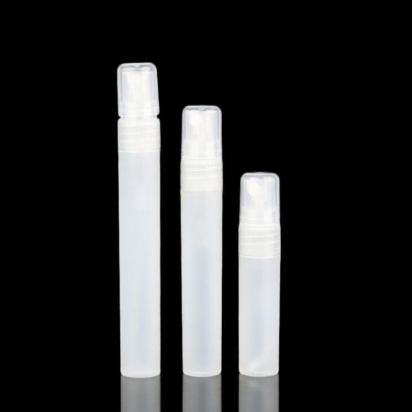 5ml 10ml Frosted Plastic Atomizer Tube Empty Refillable Matte Fragrance Perfume Scent Sample Spray Bottles for Travel 0.17Oz 0.34Oz LX2371