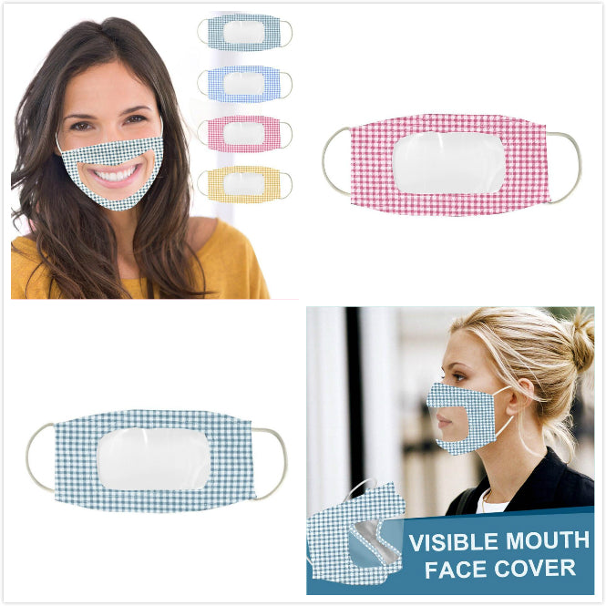 Visible Mouth Face Cover Anti Dust Reusable Washable Face Mask with Clear Pvc Window Adults Deaf-Mute Lip Transparent Face Masks