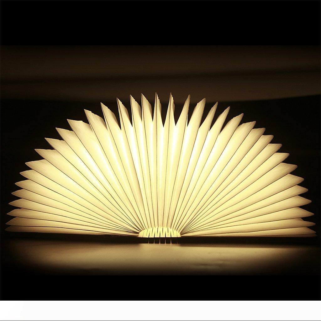USB Rechargeable Wooden Folding LED Night Light Book Light - 2500mAh Lithium Batteries Desk Lamp, Up To 8 Hours Usage Magnetic Table Lamp