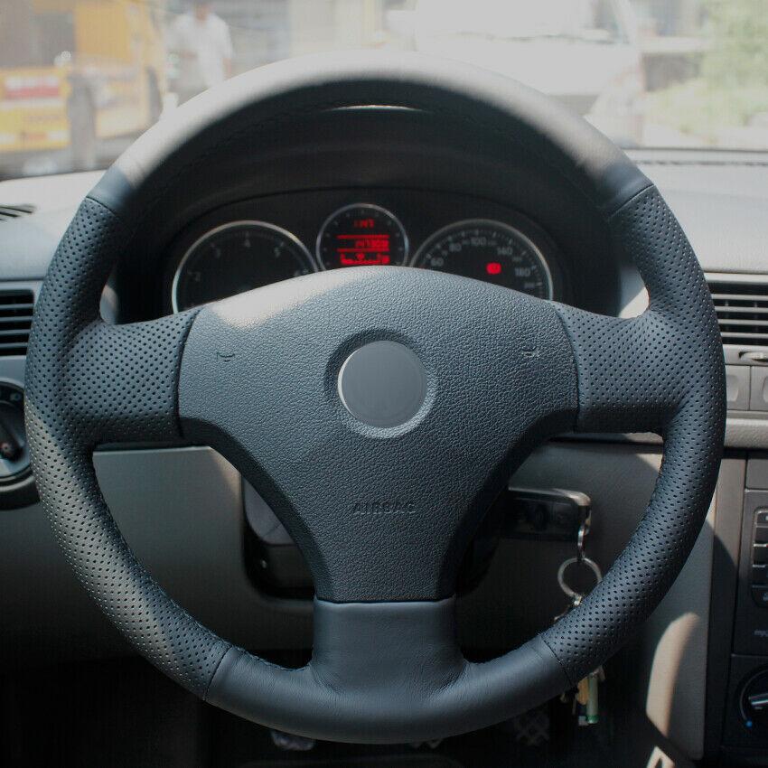 Custom Made DIY Anti Slip Black Leather Car Steering Wheel Cover for Volkswagen VW Jetta 5 2006-2010