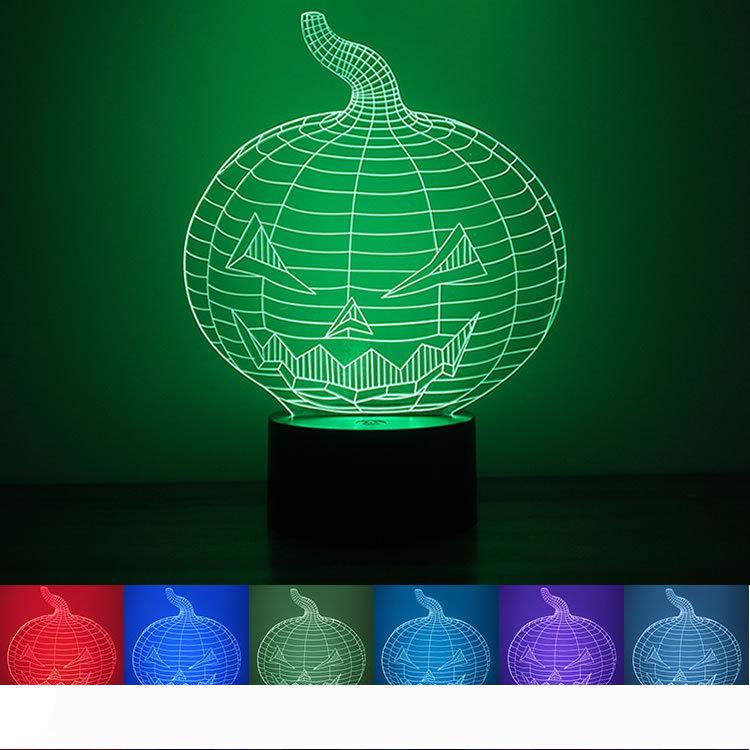 Halloween Pumpkin 3D Control Led Night Light 7 Alternative Color LED Desk Lamp Table Lamp Christmas gift