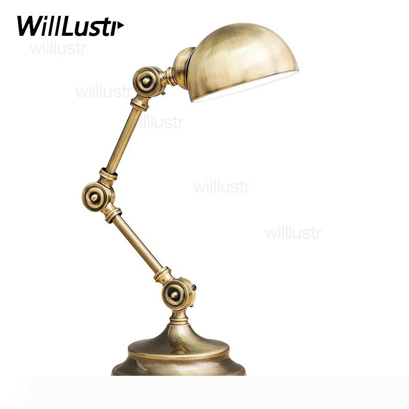 Modern robot table lamp metal lampshade mechanical desk reading light bedside study room bedroom lamp bronze Russian rose gold