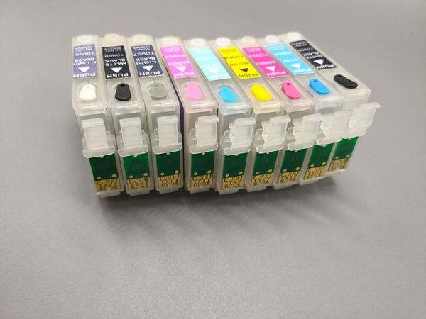 2 Set-Lot, 9-color-set Refill ink cartridge for EPSON Photo R2880 printer,With T0961-T0969 Chip,Empty,Refillable