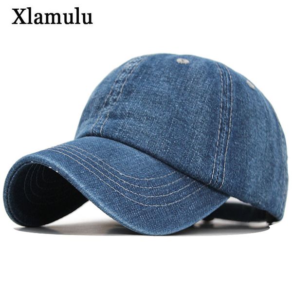 Xlamulu Solid Denim Baseball Cap Men Women Jeans Snapback Caps Casquette Plain Bone Hat Gorras Men Casual Blank Dad Male Hats CX200714