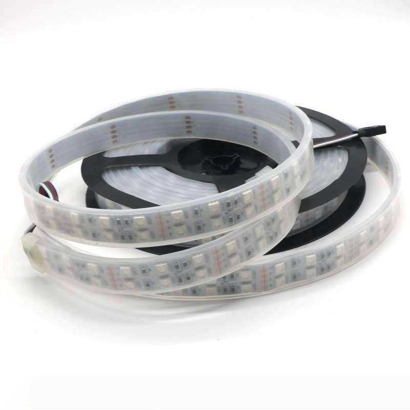 Edison2011 12V 5M 5050 Double Row SMD Tube 600 LEDs Waterproof LED Strip Light Warm White Green Yellow Colorful RGB LED Light