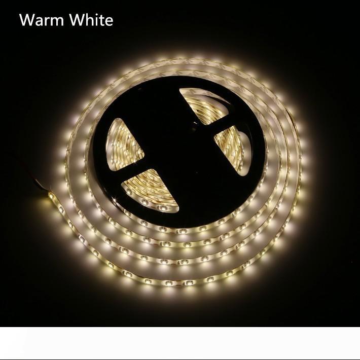 Warm white led strip light led ribbon 3528 SMD 5M waterproof flexible 60led M connector 2A power supply Stage Party Christmas Home Office