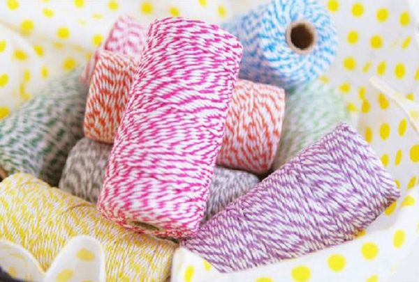 Hot Cotton Baker Twine 21 Colors Gift Packing Double Color Cotton Twine KD1