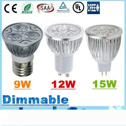 CREE 9W 12W 15W Led Spot Bulbs Light E27 E26 B22 MR16 GU10 Led Dimmable Lights Lamp AC 110-240V 12V