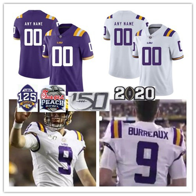 NCAA 2020 LSU Tigers Champions College stitched Jerseys Custom men women youth JaCoby Stevens Racey McMath kids Aaron Moffitt jersey