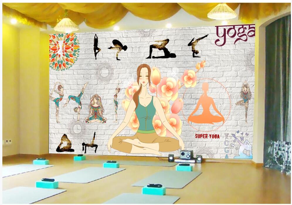 3d photo wallpaper custom mural Personalized fashion gym yoga exercise tv background home decoration Wallpaper rolls in the room