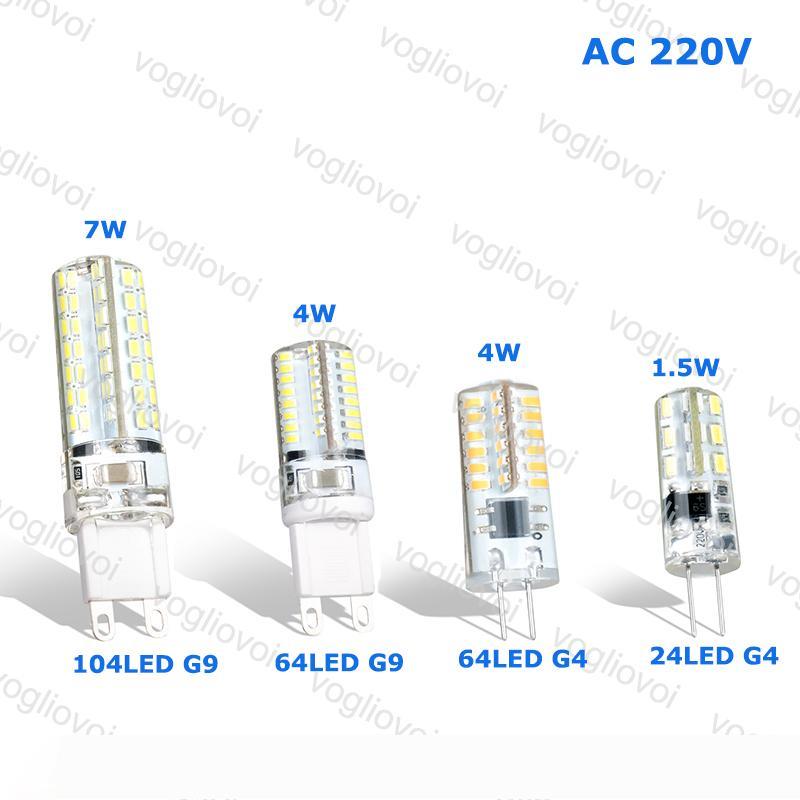 LED Bulbs AC220V G9 G4 1.5W 4W 7W White Corn Bulb Silicone Lamps For Crystal Chandelier Pendant Lamps Spotlight Bulbs EUB