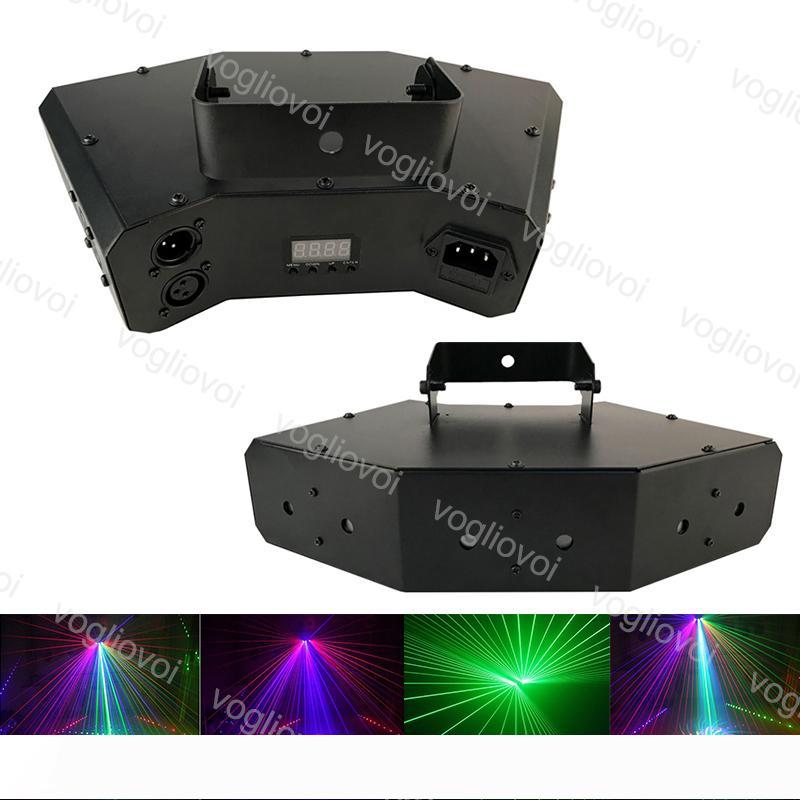 Laser lighting 6 Lens DMX512 RGB Full Color Scan Stage Six-eyes Beam Auto Laser Light For Indoor DJ Disco Dj Equipment DHL
