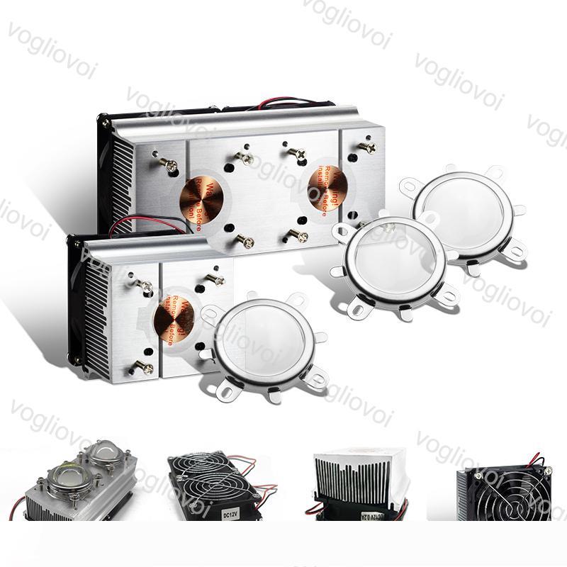 LED Heatsink Double Row Cooling Radiator 60 120 Degrees Lenes Reflector Bracket Fans For Grow light Tent 20W 30W 50W 100W LED DHL