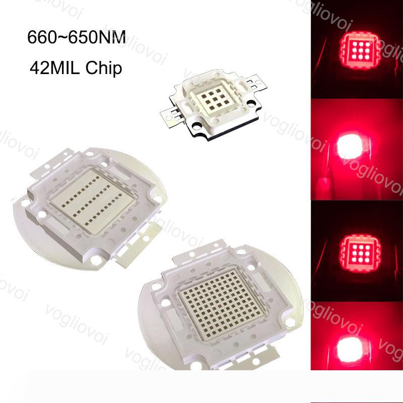 Light Beads Red 660~665NM COB 42MIL Chip 10W 20W 30W 50W 100W For Grow Lights Covered Grow Tent Green Houses Plant Hydroponic Systems EUB