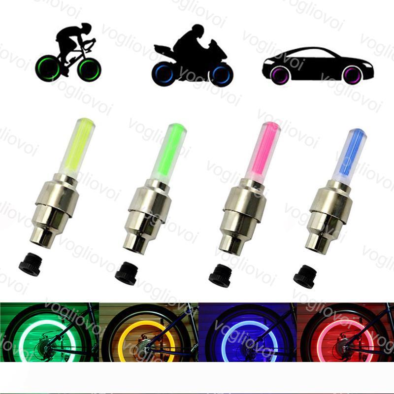 LED Wheel Lights Flash Bike Tyre Valve Cap Lamo Bike Motorcycle Car Wheel Lamp Tyre Aluminium Material LED Car Light EUB