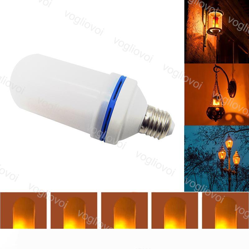 Light Bulbs 3W Gravity Sensor E27 SMD2835 3 modes LED Flame Effect Fire Flickering Flame Lamps For Christmas Halloween Decoration EUB