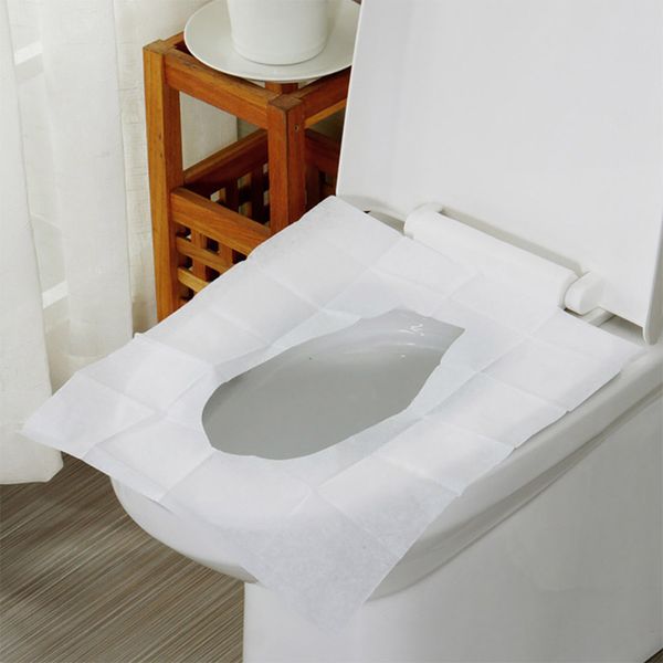 10pcs-pack Disposable Paper Toilet Seat Covers Protect Public Toilet Germs Bacteria-proof Cover For Travel Bathroom JK2007XB