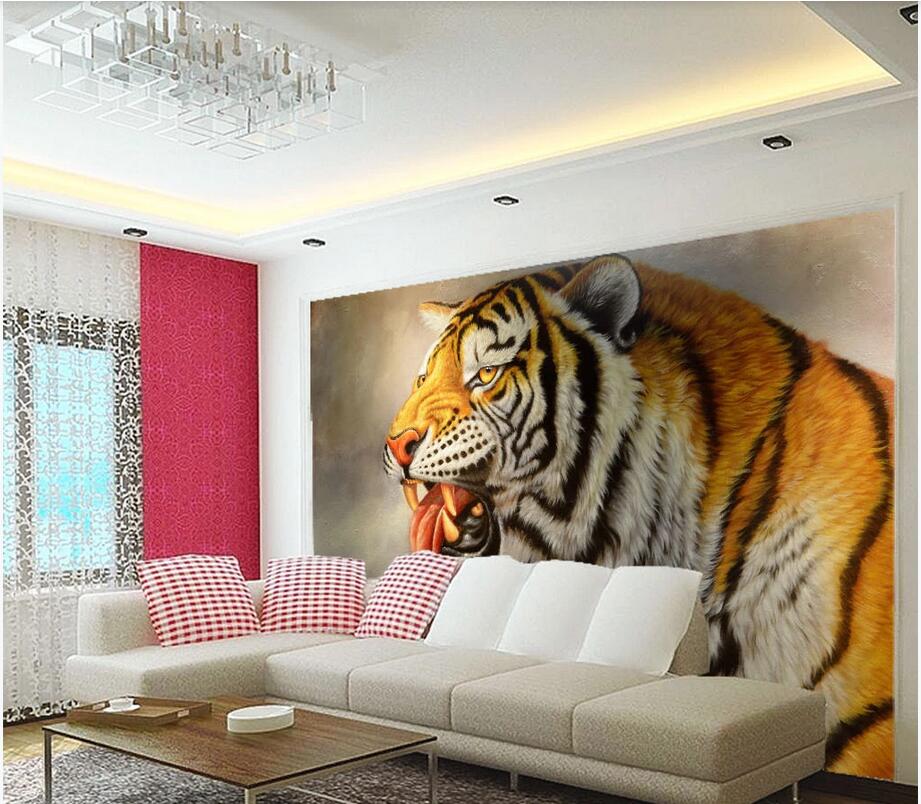 3d room wall paper custom photo non-woven mural Huge HD Tiger Mural Decorative Painting Background decoration wallpaper for walls in rolls
