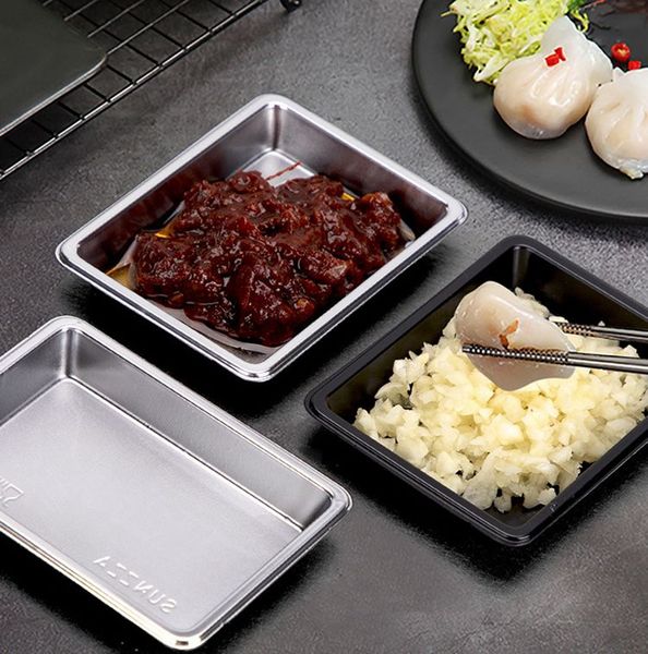 Disposable Sushi Dish Soy Sauce Rectangle Salad Salt Seasoning Containers Plate Restaurant Take-Out Package Dish KKA7982