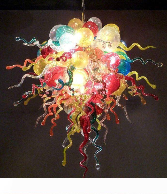 Modern Bubbles Color Lamps Blown Glass Chandelier Lighting LED light European Style Art Crystal Chandeliers Hotel Decor