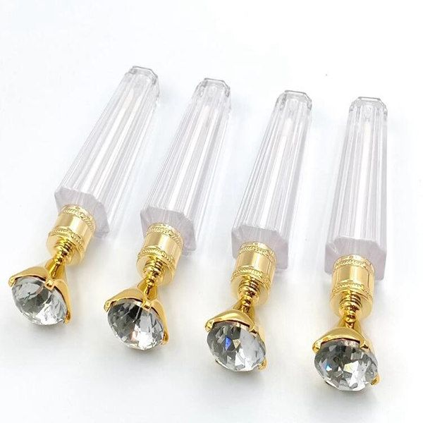 new Luxury Diamond Lip Gloss Tubes Clear Empty Lip Gloss Tube Lip Gloss Bottle Packaging Containers Refillable Lipgloss Bottles