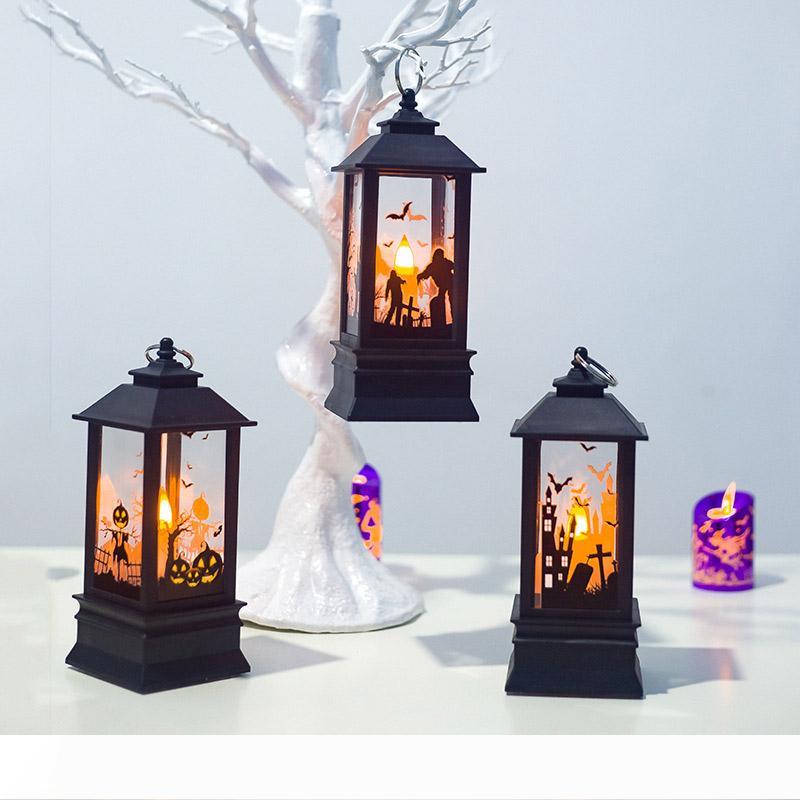 BRELONG Halloween Decoration Leading Festival Lighting Big Ghost Pumpkin Castle Flame Lantern Interior Lighting Warm White