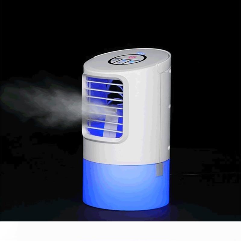 BRELONG Desktop Air Conditioner Fan Silent Spray humidifier summer Humidification Air-Cooled Fan Night Light White Black