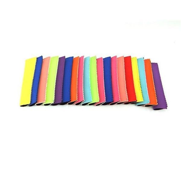Fast Shipping popsicle Holder Holders Ice Pop Cream Sleeve Sleeves Children Freezer Pop Holders 15x4cm Kids Summer Tools 12 colors