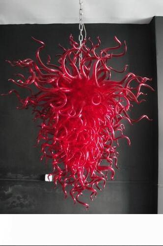 Free Shipping AC Led Bulbs 120v 240v Western Attractive Pendant Light Modern Red Crystal Chandelier Ceiling Lamp