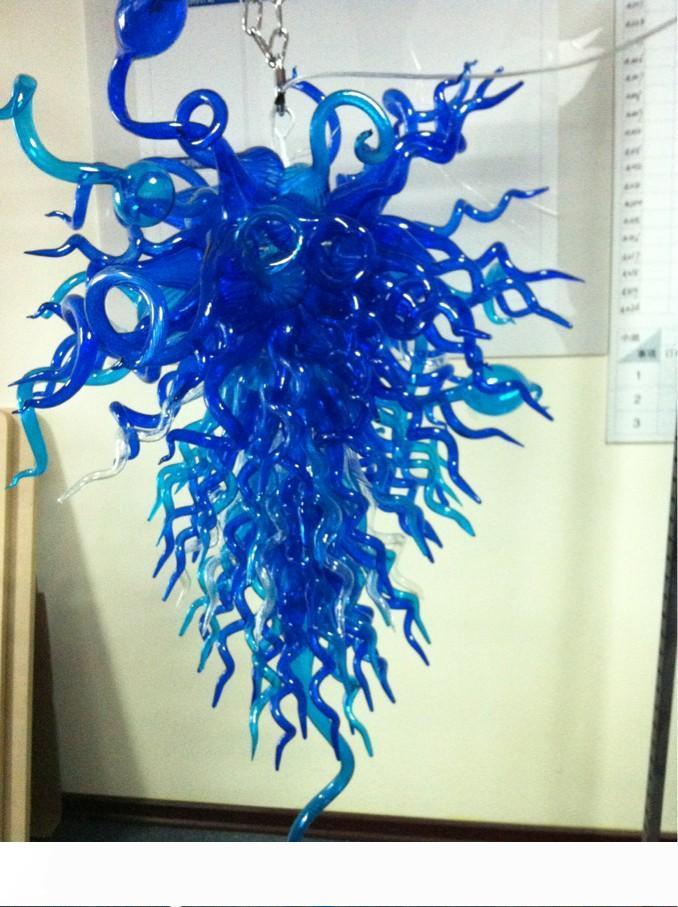 Free Shipping AC Led Bulbs 110v 240v Hotel Lobby Modern Chrome Hand Blown Glass Chandelier