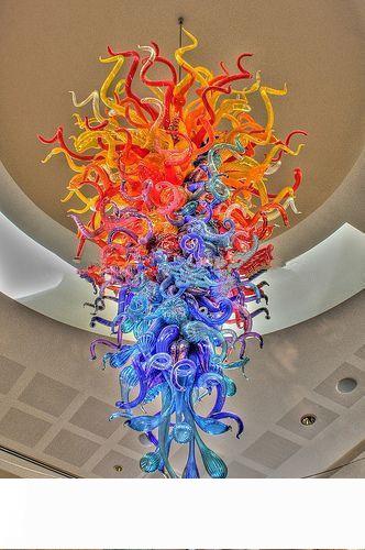 New Arrival Large Modern Chandelier Lighting Hand Blown Glass Chandelier Pendant Light with LED Bulbs Chinese Supplier
