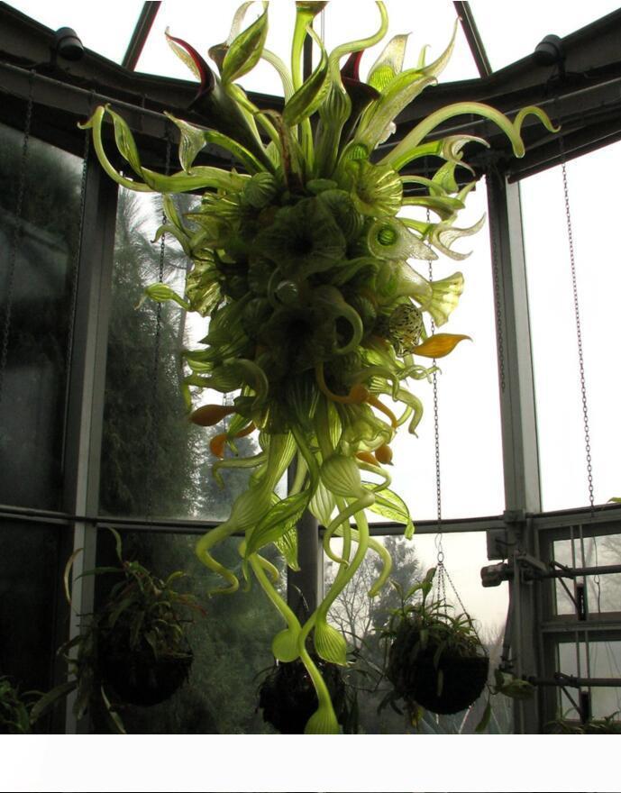 Wholesale Hand Blown Glass Nepenthes Chandelier Pendant Lamps Indoor Foliage Design Miscellaneous Chain Chandelier Lighting with LED Bulbs