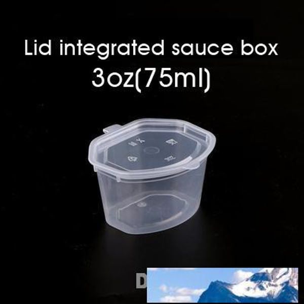 75ml-3oz Disposable plastic Sauce cups with lid Seasoning Chutney box Clear Take-out box Food Takeaway small Storage box 100pcs