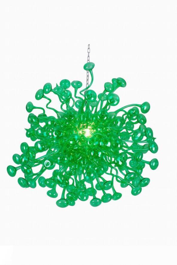 Free Shipping 110v 120v LED Bulbs Green Glass Villa Lighting Modern Art Deco Unique Contemporary Chandeliers