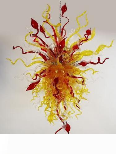 Free Shipping 110v 120v LED Bulbs Best Home Decor Beautiful Hand Blown Glass Chandelier Led Crystal