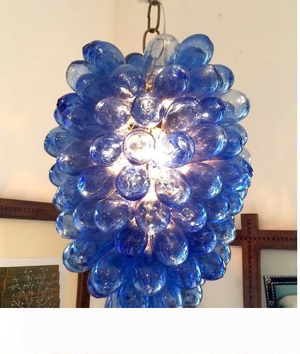 Contemporary Bubble Blown Glass Chandelier Europe Style Art Glass Led Light Bulbs Delicate Colors Glass Moroccan Ceiling Lamp