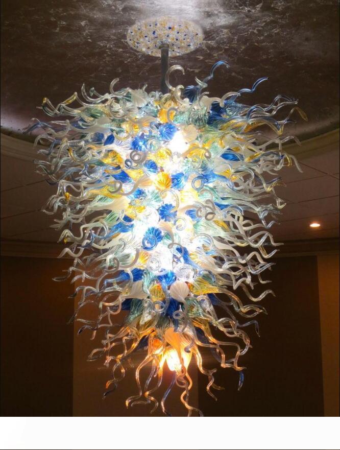 Free Shipping Multicolor Lamps LED Bulbs Modern Style Led House Deco Chinese Blown Glass Chandelier