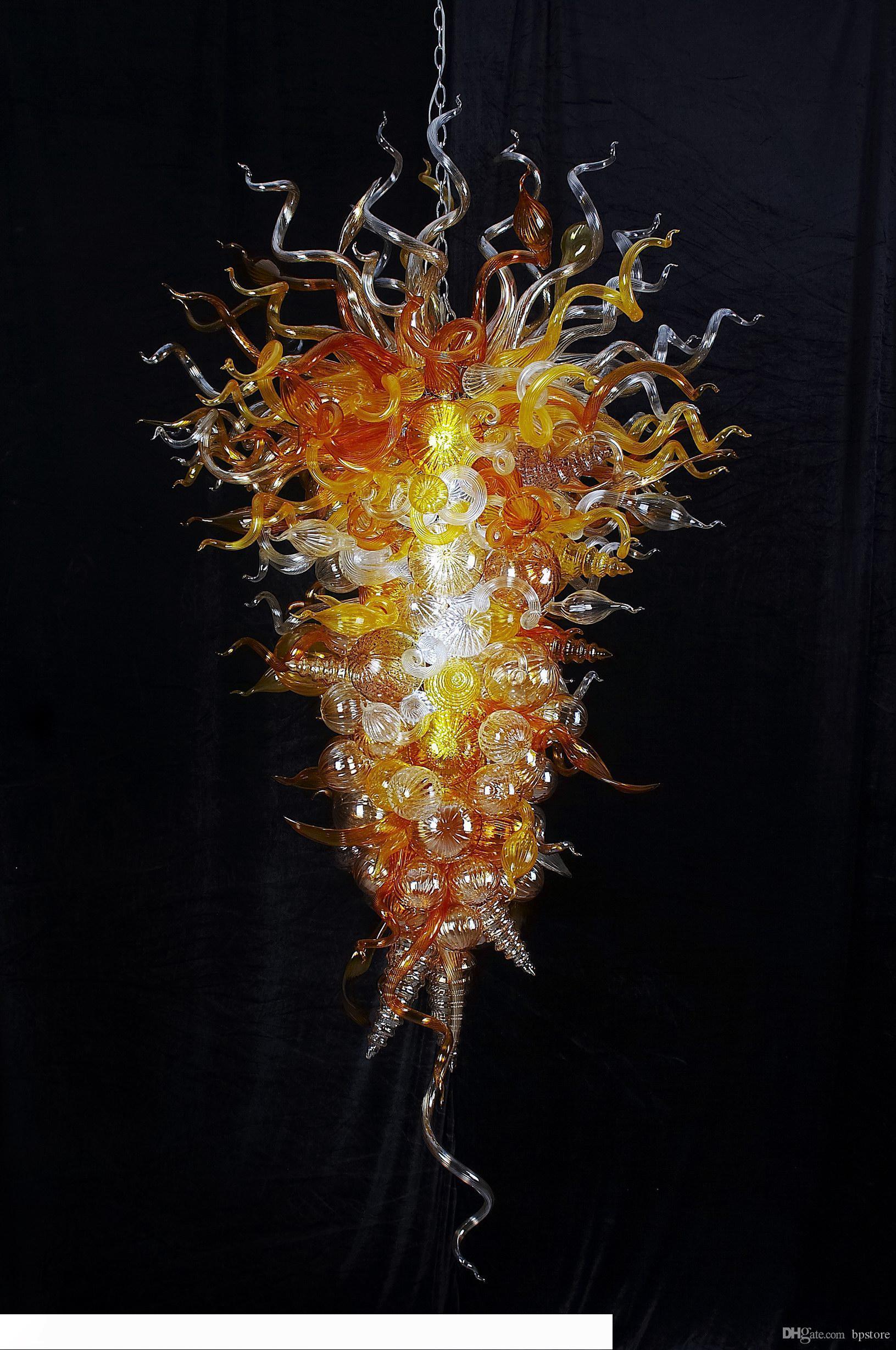 Free Shipping 110v 120v LED Bulbs 100% Handmade Hotel New Light Villa Lobby Dome Pendant Large Chandeliers