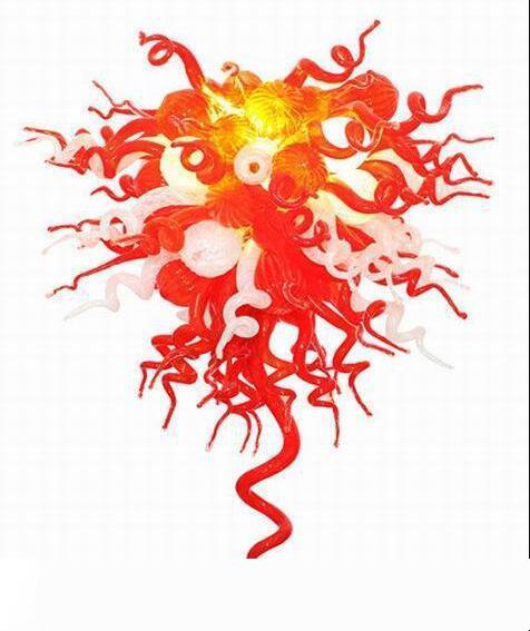 Free Shipping AC Led Bulbs 120v 240v Popular Lighting Western Style Dome Blown Glass Pink Chandelier