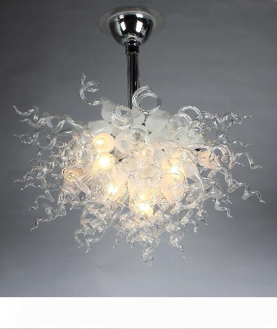 Free Shipping AC Led Bulbs 110v 240v Home Lighting Modern Art LED Hand Blown Glass Chandelier In White