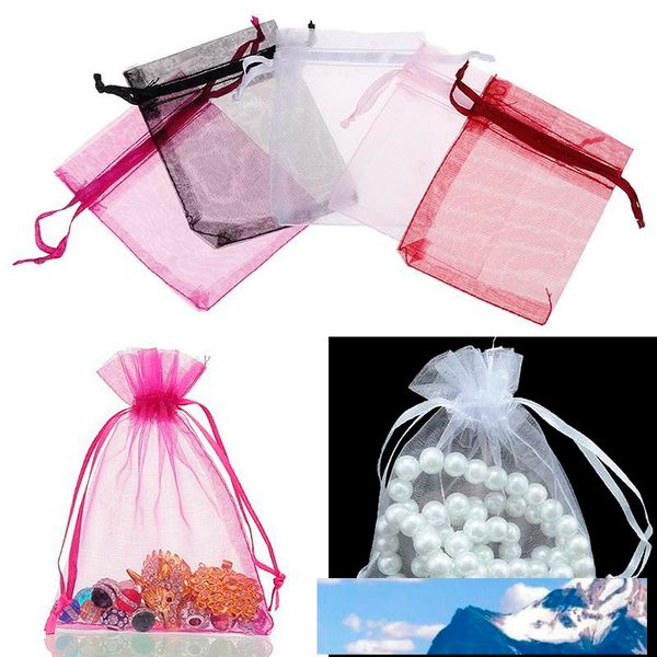 100 Pcs-bag Organza Gift Bags Jewelry Candy Bag Wedding Favors Bags Mesh Gift Pouches Container Organizer Party Supply