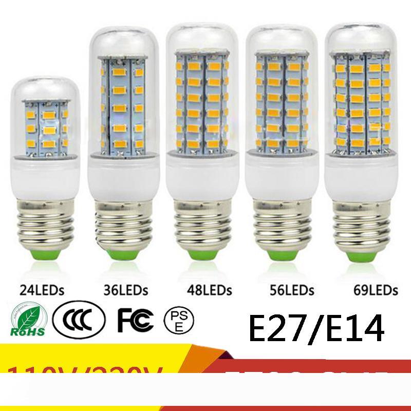 E27 E14 24W SMD5730 LED Lamp 7W 12W 15W 18W 220V 110V Corn Lights LED Bulbs Chandelier 36 48 56 69 72 LEDs