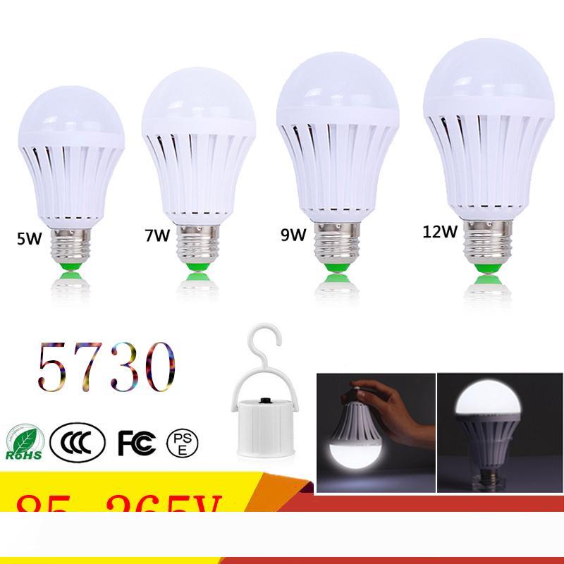 E27 Emergency LED Bulbs AC85-265V 5W 7W 9W 12W SMD 5730 Intelligent LED Rechargeable Emergency Light