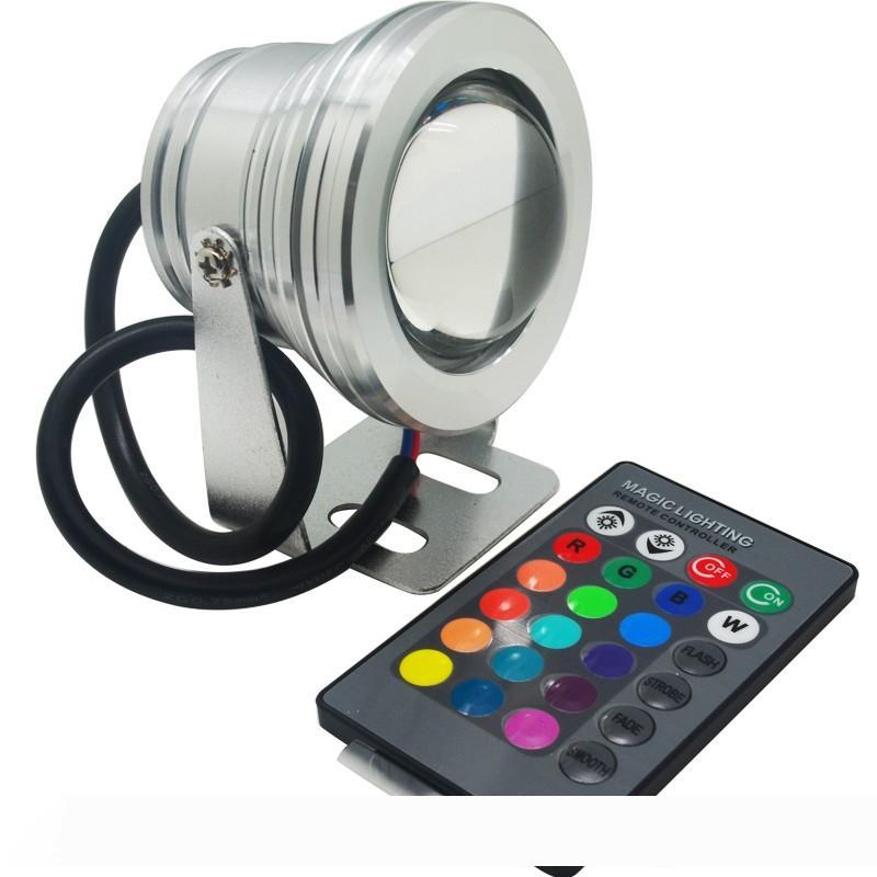 IP67 Waterproof Led Underwater Light 10W RGB Lamp DC 12V Aquarium Swimming Pool Spotlight Aluminum Car Lighting Fish Tank Remote